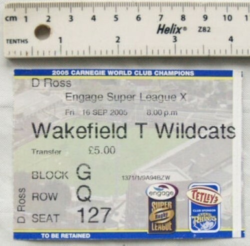 2005 ticket wakefield - ticket, t